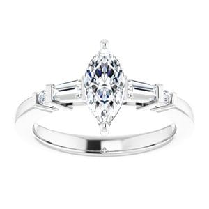 Rings 14K White  9x4.5 mm Marquise Engagement Ring Mounting