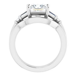 Rings 14K White  7 mm Square Engagement Ring Mounting