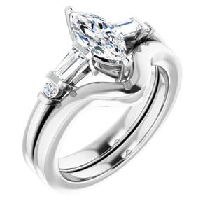 Rings 14K White  9x4.5 mm Marquise Engagement Ring Mounting
