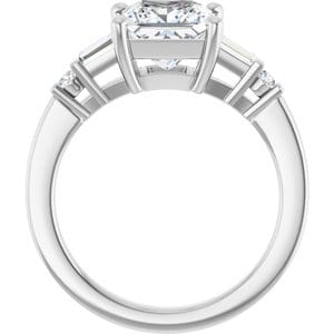 Rings 14K White  7 mm Square Engagement Ring Mounting