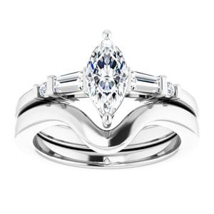 Rings 14K White  9x4.5 mm Marquise Engagement Ring Mounting