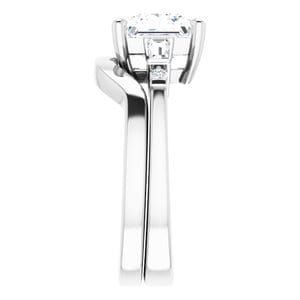 Rings 14K White  7 mm Square Engagement Ring Mounting