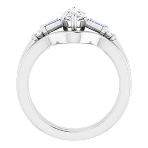 Rings 14K White  9x4.5 mm Marquise Engagement Ring Mounting