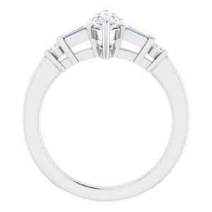 Rings 14K White  9x4.5 mm Marquise Engagement Ring Mounting
