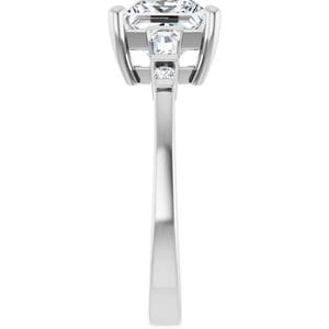 Rings 14K White  7 mm Square Engagement Ring Mounting