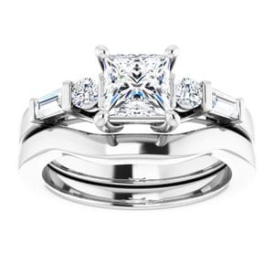 Rings 14K White  5.5 mm Square Engagement Ring Mounting