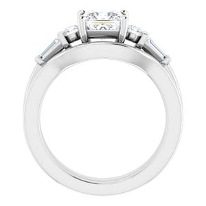 Rings 14K White  5.5 mm Square Engagement Ring Mounting