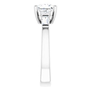 Rings 14K White  5.5 mm Square Engagement Ring Mounting