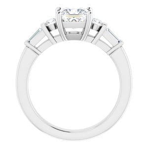 Rings 14K White  5.5 mm Square Engagement Ring Mounting