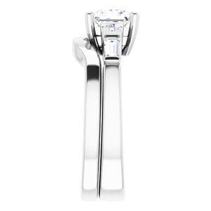 Rings 14K White  5.5 mm Square Engagement Ring Mounting