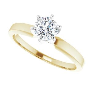 Rings 14K Yellow & White 5-5.3 mm Round 6-Prong Solitaire Engagement Ring Mounting