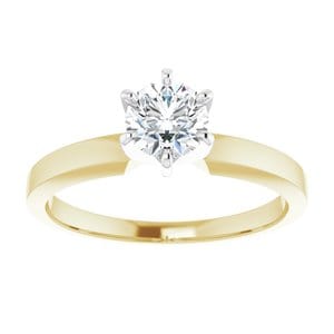 Rings 14K Yellow & White 5-5.3 mm Round 6-Prong Solitaire Engagement Ring Mounting