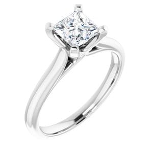 Rings 14K White 5.5 mm Square Engagement Ring Mounting