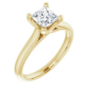 Rings 14K Yellow 6.5 mm Square Engagement Ring Mounting