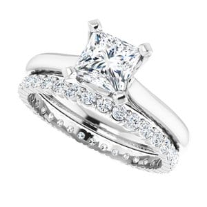 Rings 14K White 5.5 mm Square Engagement Ring Mounting