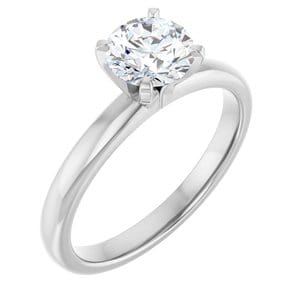 Rings 14K White 6.5 mm Round Solitaire Engagement Ring Mounting