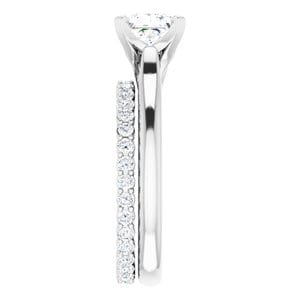 Rings 14K White 5.5 mm Square Engagement Ring Mounting