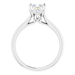 Rings 14K White 5.5 mm Square Engagement Ring Mounting