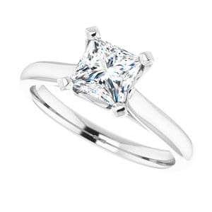 Rings 14K White 5.5 mm Square Engagement Ring Mounting