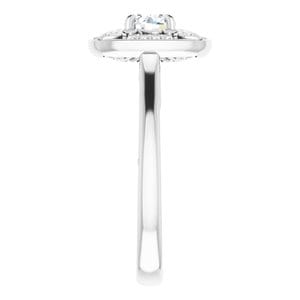 Rings 14K White 5.2 mm Round Vintage-Inspired Halo-Style Engagement Ring Mounting