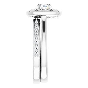 Rings 14K White 5.2 mm Round Vintage-Inspired Halo-Style Engagement Ring Mounting