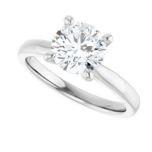 Rings 14K White 7.4 mm Round Solitaire Engagement Ring Mounting