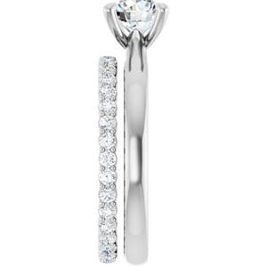 Rings 14K White 6.5 mm Round Solitaire Engagement Ring Mounting