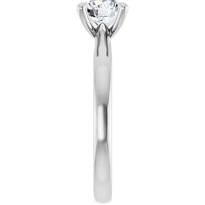 Rings 14K White 6.5 mm Round Solitaire Engagement Ring Mounting