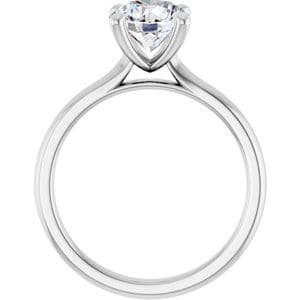 Rings 14K White 7.4 mm Round Solitaire Engagement Ring Mounting