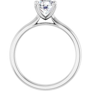 Rings 14K White 6.5 mm Round Solitaire Engagement Ring Mounting
