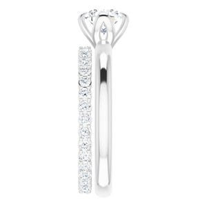 Rings 14K White 6.5 mm Round Solitaire Engagement Ring Mounting