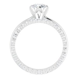 Rings 14K White 6.5 mm Round Solitaire Engagement Ring Mounting