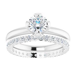 Rings 14K White 6.5 mm Round Solitaire Engagement Ring Mounting