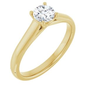 Rings 14K Yellow 5.2 mm Round Solitaire Engagement Ring Mounting