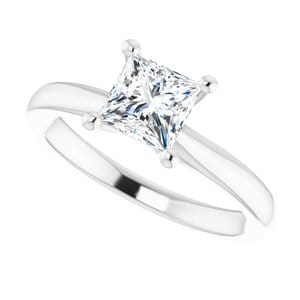Rings 14K White 5.8 mm Round Solitaire Engagement Ring Mounting