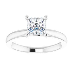 Rings 14K White 5.8 mm Round Solitaire Engagement Ring Mounting