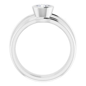 Rings 14K White 5.2 mm Round Engagement Ring Mounting