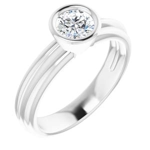 Rings 14K White 5.2 mm Round Engagement Ring Mounting