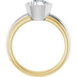 Rings 14K Yellow & White 7.4 mm Round Engagement Ring Mounting
