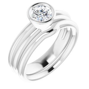 Rings 14K White 5.2 mm Round Engagement Ring Mounting