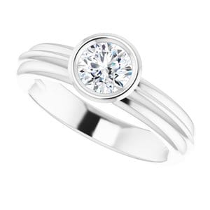 Rings 14K White 5.2 mm Round Engagement Ring Mounting