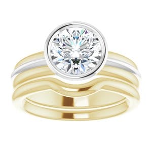 Rings 14K Yellow & White 7.4 mm Round Engagement Ring Mounting