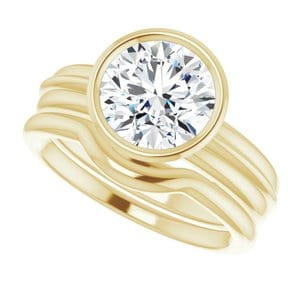 Rings 14K Yellow  8.2 mm Round Solitaire Engagement Ring Mounting