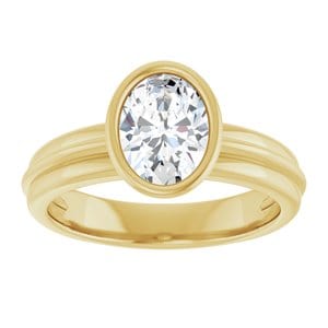 Rings 14K Yellow  8x6 mm Oval Solitaire Engagement Ring Mounting