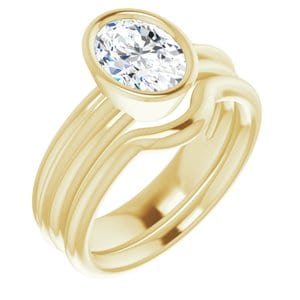 Rings 14K Yellow  8x6 mm Oval Solitaire Engagement Ring Mounting