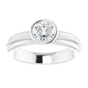 Rings 14K White 5.2 mm Round Engagement Ring Mounting