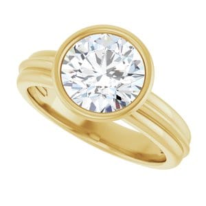 Rings 14K Yellow  8.2 mm Round Solitaire Engagement Ring Mounting