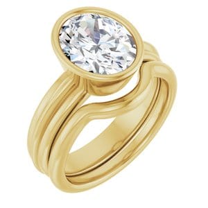 Rings 14K Yellow 10x8 mm Oval Engagement Ring Mounting