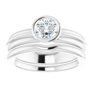 Rings 14K White 5.2 mm Round Engagement Ring Mounting