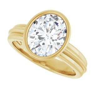 Rings 14K Yellow 10x8 mm Oval Engagement Ring Mounting